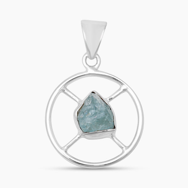 925 Sterling Silver Aquamarine Pendants