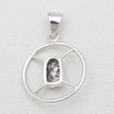 925 Sterling Silver Coconut Druzy Pendants