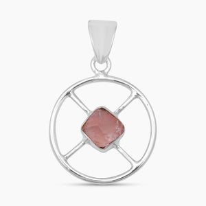 925 Sterling Silver Rose Quartz Pendants