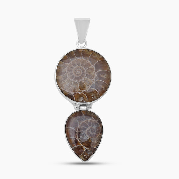925 Sterling Silver Ammonite Fossil Pendants