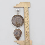 925 Sterling Silver Ammonite Fossil Pendants