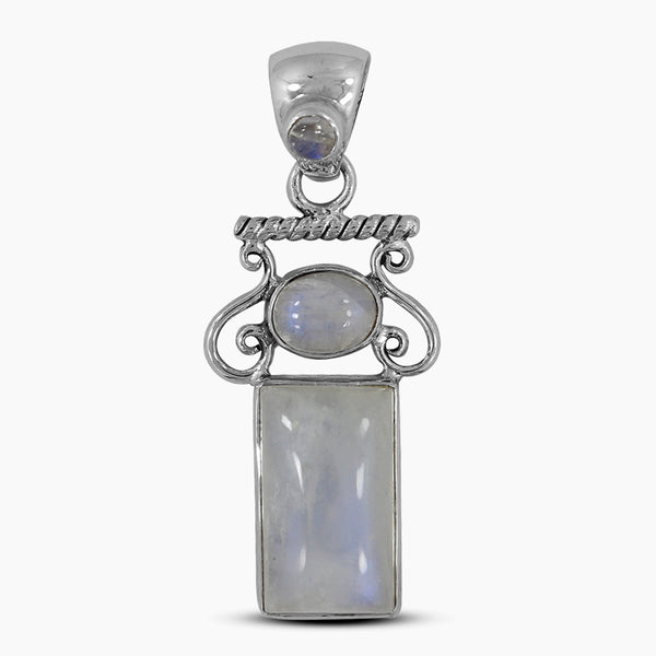 Rainbow Moonstone Silver Pendants