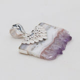 925 Sterling Silver Amethyst Slice Pendants