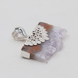 925 Sterling Silver Amethyst Slice Pendants