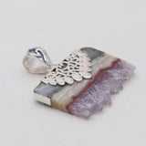 925 Sterling Silver Amethyst Slice Pendants