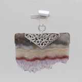 925 Sterling Silver Amethyst Slice Pendants