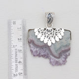 925 Sterling Silver Amethyst Slice Pendants