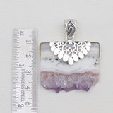 925 Sterling Silver Amethyst Slice Pendants