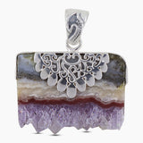 925 Sterling Silver Amethyst Slice Pendants