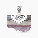 925 Sterling Silver Amethyst Slice Pendants