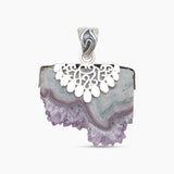 925 Sterling Silver Amethyst Slice Pendants