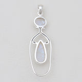 Rainbow Moonstone Silver Pendants