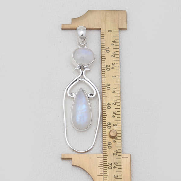 Rainbow Moonstone Silver Pendants