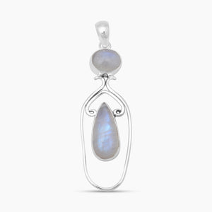 Rainbow Moonstone Silver Pendants