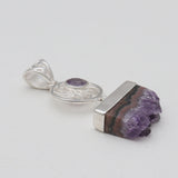 Amethyst Stalactite Slice Silver Pendants