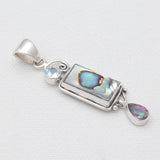 Abalone Shell Silver Drop Pendants