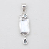 Abalone Shell Silver Drop Pendants