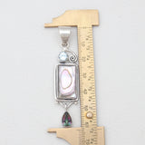 Abalone Shell Silver Drop Pendants