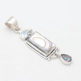 Abalone Shell Silver Drop Pendants