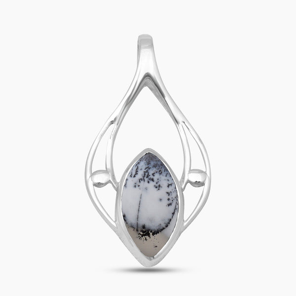 Dendritic Opal Silver Pendants