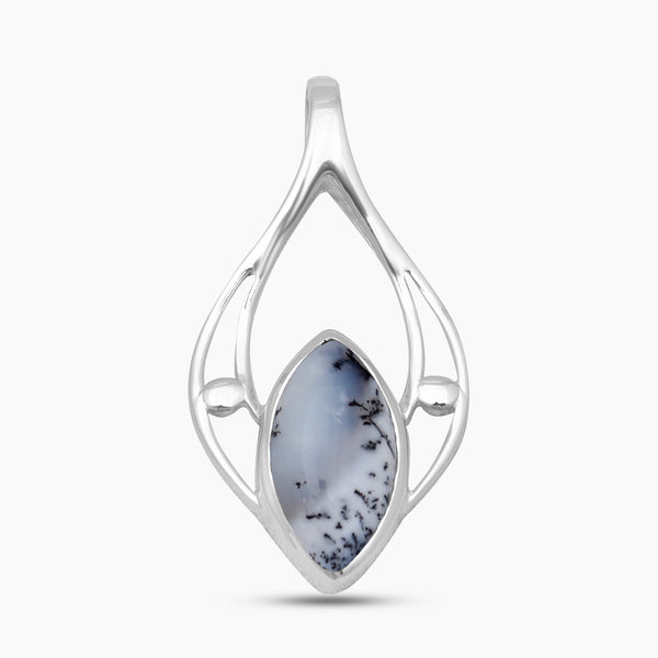 Dendritic Opal Silver Pendants
