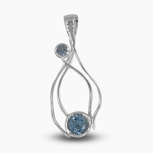 925 Silver Blue Topaz Pendants
