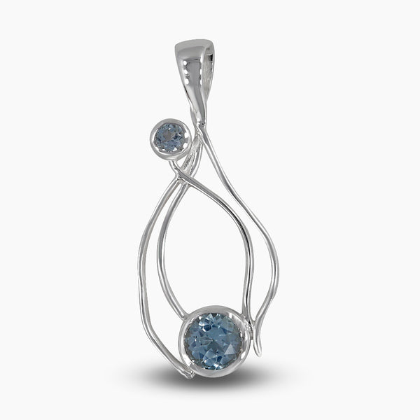 925 Silver Blue Topaz Pendants
