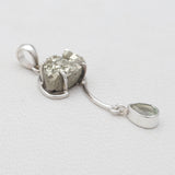 Pyrite Druzy & Green Amethyst Silver Pendants