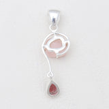 Rose Quartz & Garnet Silver Pendants