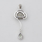 Pyrite Druzy & Green Amethyst Silver Pendants