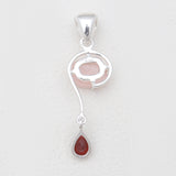 Rose Quartz & Garnet Silver Pendants