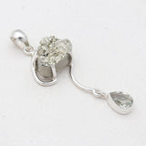 Pyrite Druzy & Green Amethyst Silver Pendants