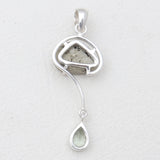 Pyrite Druzy & Green Amethyst Silver Pendants