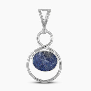 925 Silver Raw Tanzanite Pendants
