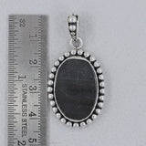Raw Black Tourmaline Silver Pendants