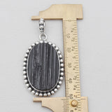 Raw Black Tourmaline Silver Pendants