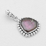 925 Sterling Silver Watermelon tourmaline pendants