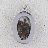 Melanite Black Garnet Raw 925Silver Pendant