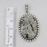 925 Sterling Silver Pyrite Druzy Pendants