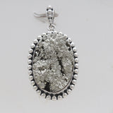 925 Sterling Silver Pyrite Druzy Pendants