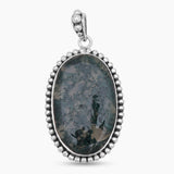 Green Moss Agate Silver Designer Pendants