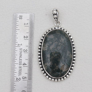 Green Moss Agate Silver Designer Pendants