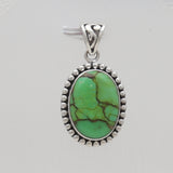 Green Copper Turquoise Silver Pendants
