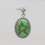 Green Copper Turquoise Silver Pendants