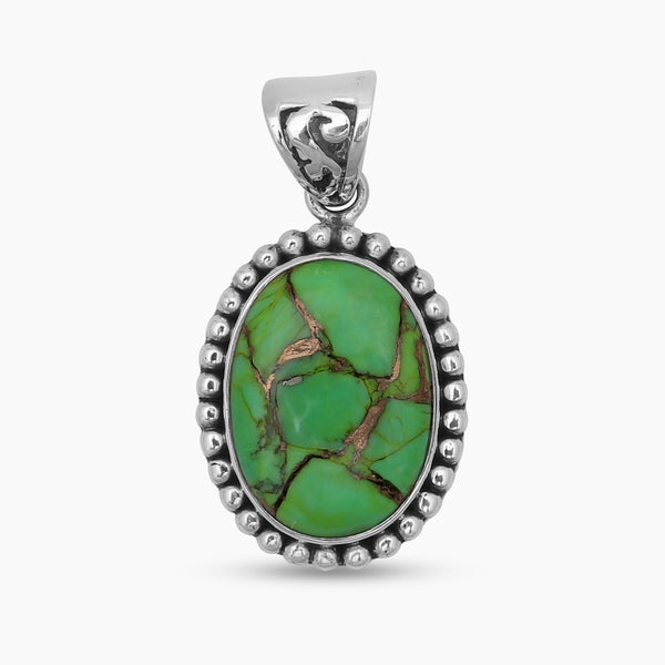 Green Copper Turquoise Silver Pendants