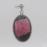925 Sterling Silver Rhodonite Pendants