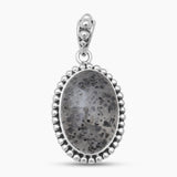 Black Dot Quartz Silver Pendants