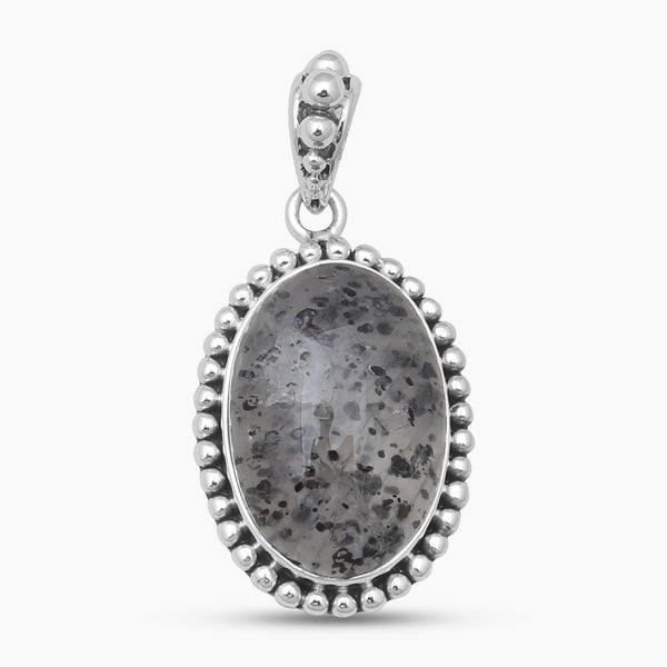 Black Dot Quartz Silver Pendants
