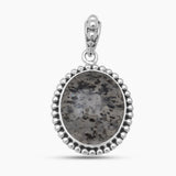 Black Dot Quartz Silver Pendants