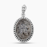 Black Dot Quartz Silver Pendants